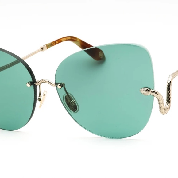 ROBERTO CAVALLI GOLD GREEN RIMLESS SUNGLASSES NWT $800 main image 7